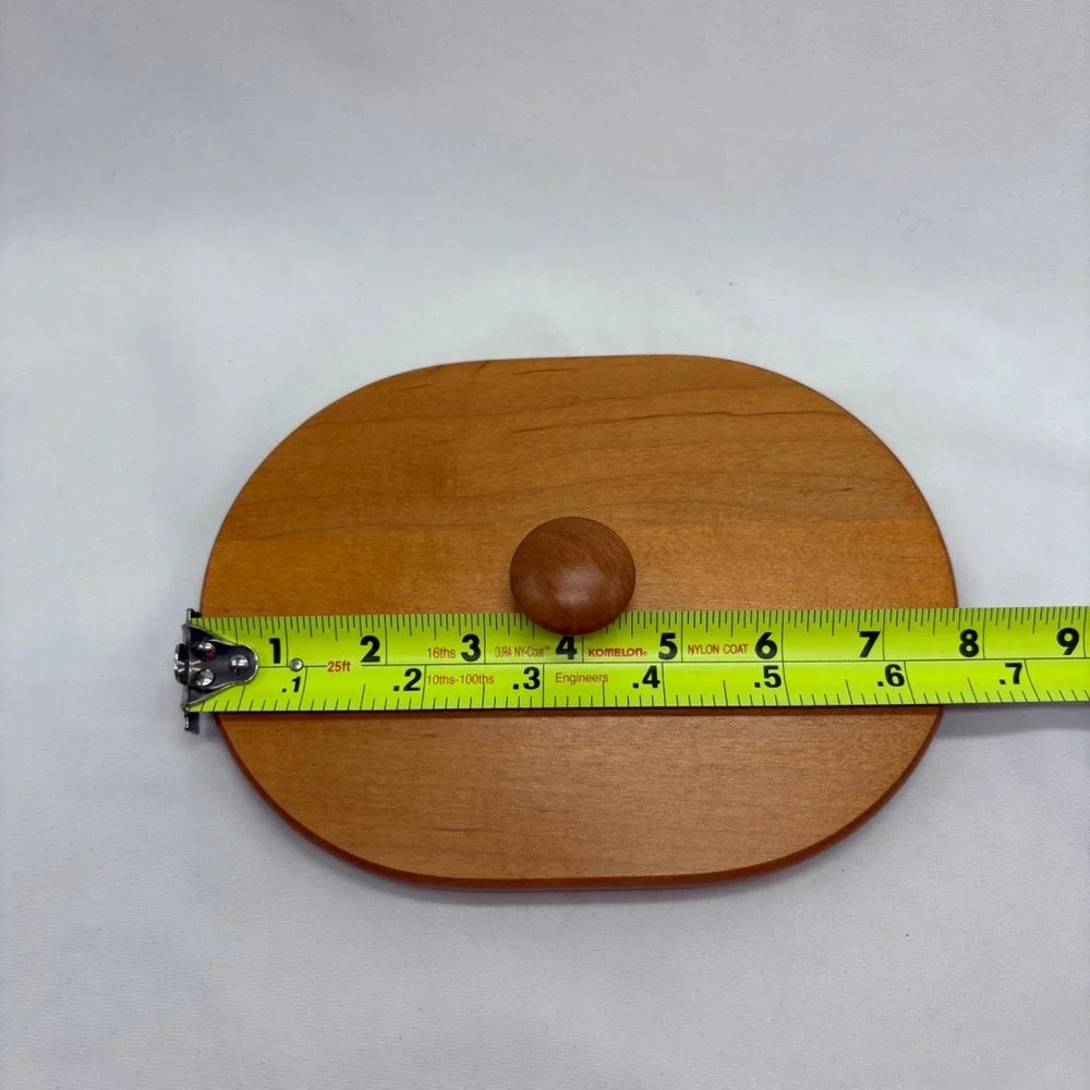 Longaberger Woodcrafts Oval Wooden Lid with Natural Knob Lid Only 8